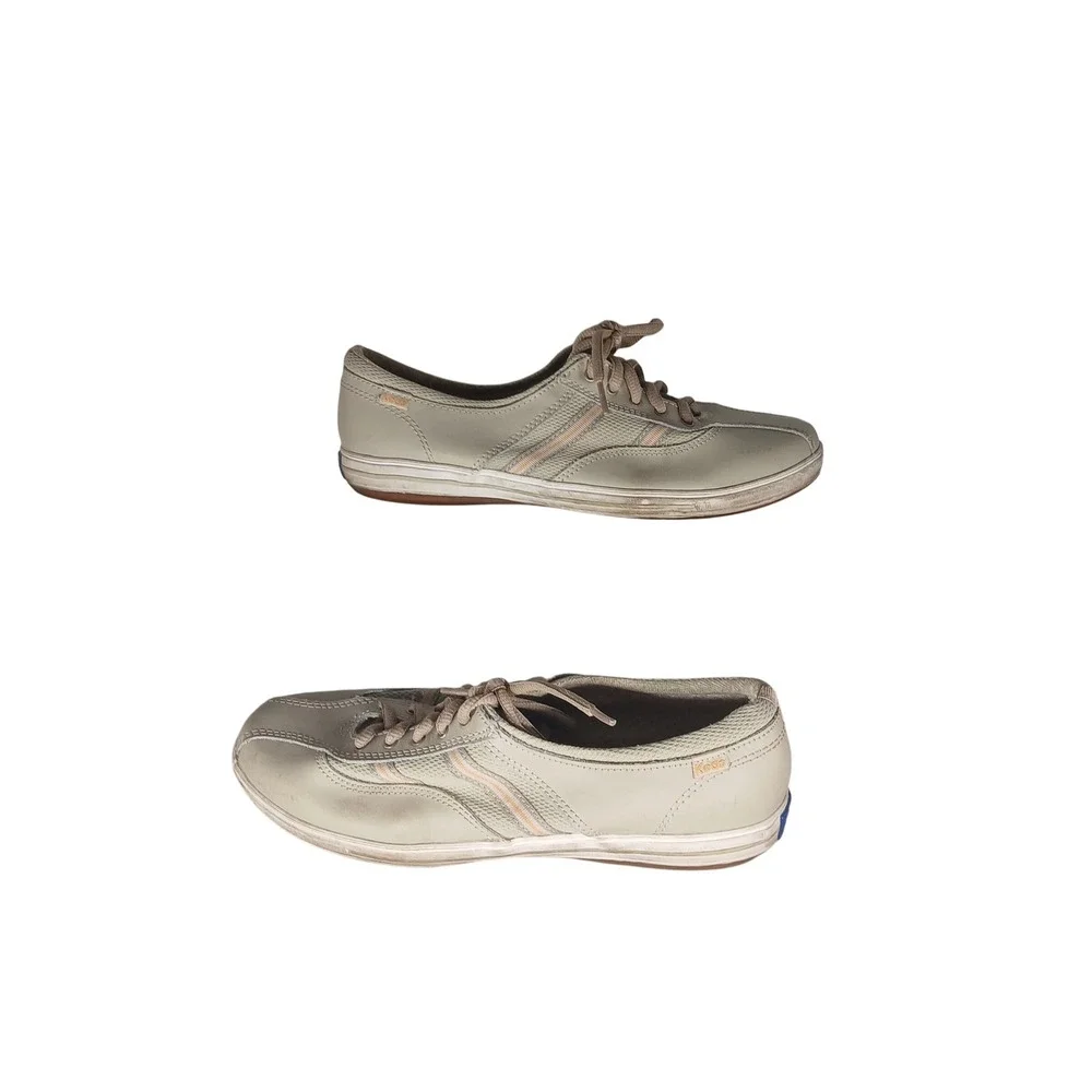 Keds Spirit Sneakers Size 8 Beige Leather Mesh Low Top Walking Shoes‎ WH46568M
